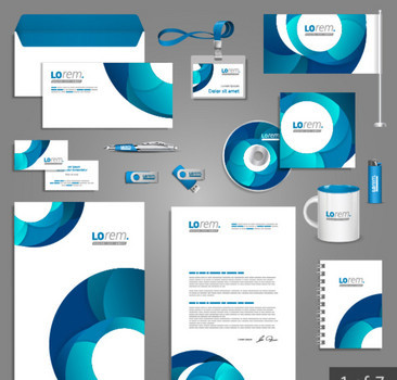 蓝色圆形VI设计 塑造企业形象的艺术